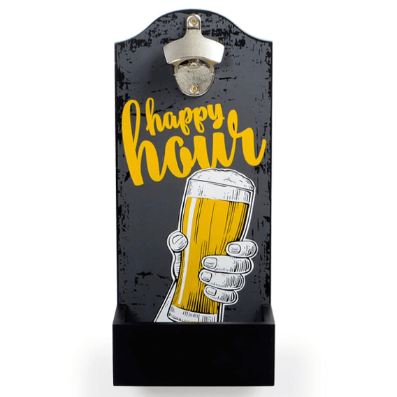 Abridor Decorativo em madeira com estampa de cerveja